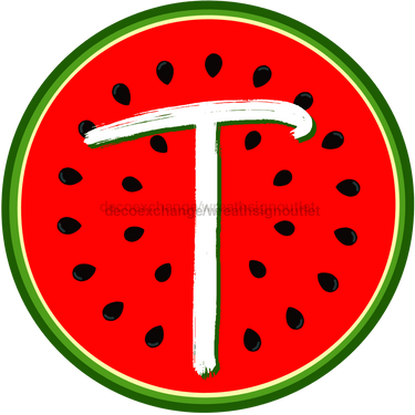 Personalized Watermelon Sign Initial Monogram Decoe-4086-Dh-Custom 18 Wood Round